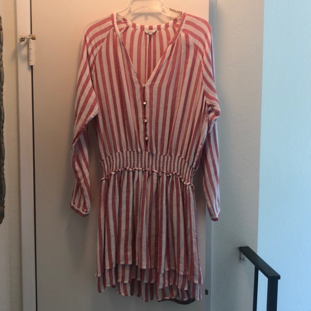 Rails Red White Jasmine Belmont Stripe Dress Large